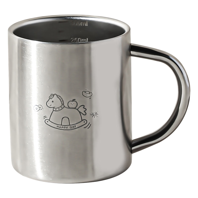 Corn Children's Water Cup with Handle 316 Stainless Steel Baby Milk Cup Small Open Mouth Cup with Lid and Lunch Box