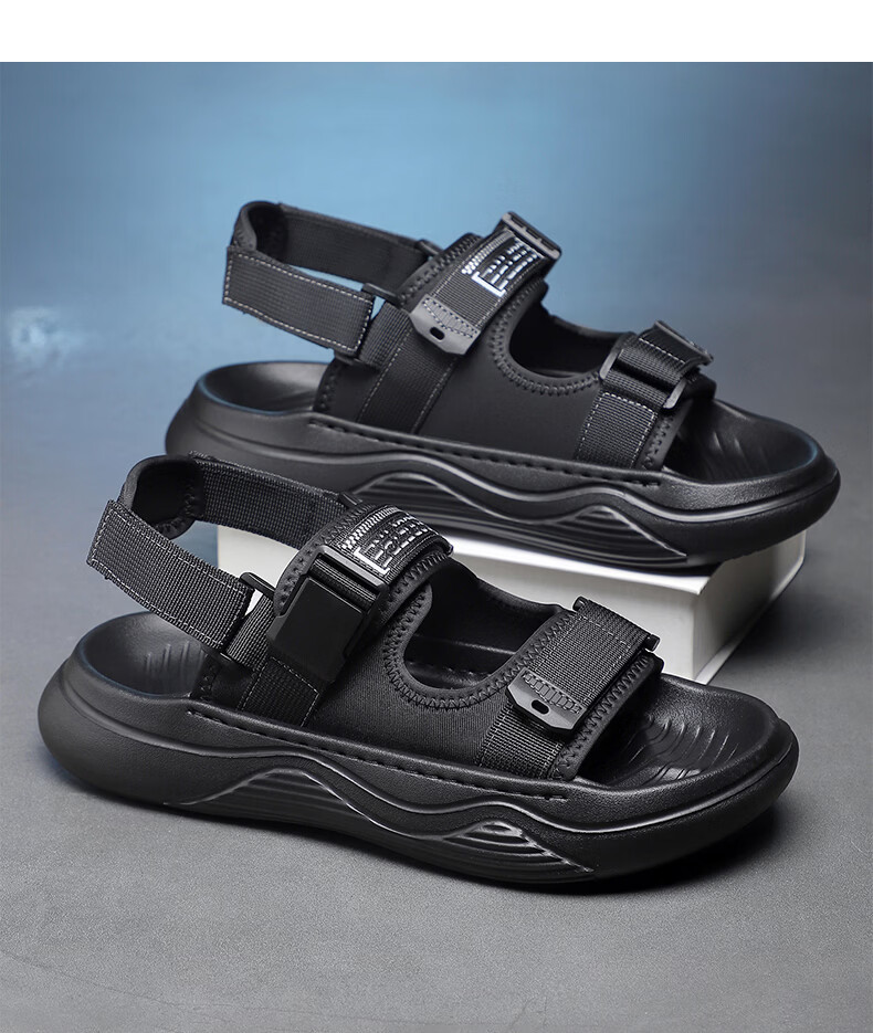 MEXICAN Spring Summer New Breathable Men's Sandals Lightweight Versatile Outdoor Sports Casual Shoes Black 39 20