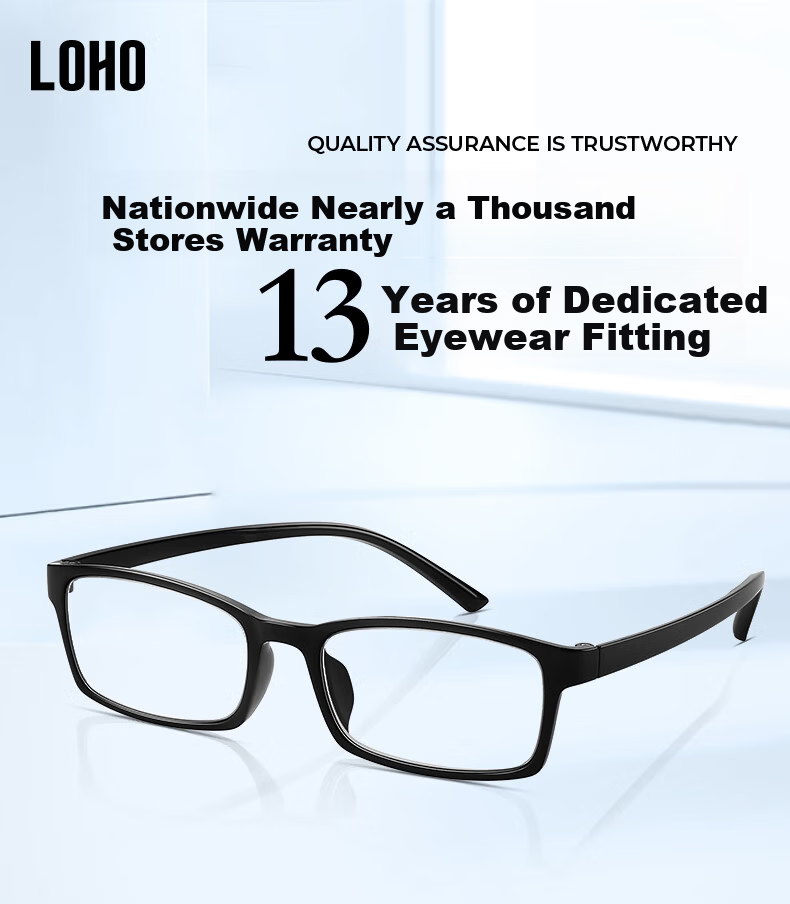 LOHO Anti-Blue Light Reading Glasses for Men, High-Definition Lenses, Fashionable Glasses for Middle-Aged And Elderly Women, Black, -3.50 Diopters 1