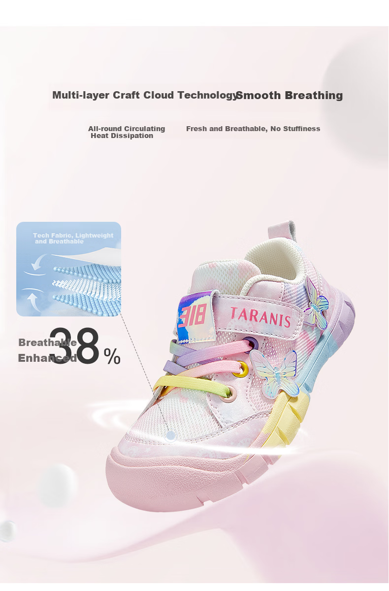 TARANIS Spring Kids Balance Bike Shoes Anti-Collision Sports Shoes Girls Anti-Kick Breathable Casual Shoes Size 32 4