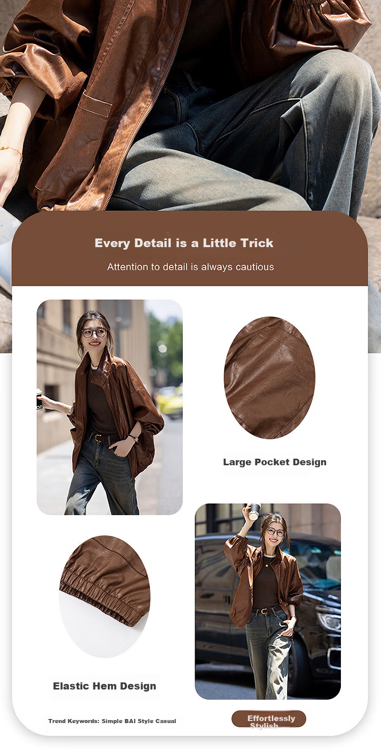 Demana [Hong Kong Style Time] Autumn Vintage Retro Old Coin Design Wrinkled Lapel Loose Small Size Women's Jacket 4
