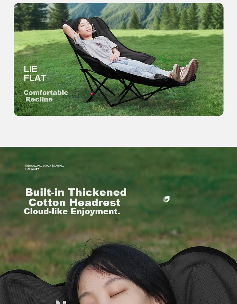 Gosoo Folding Recliner Chair Nap Chair Outdoor Folding Chair Padded Camping Chair Office Rest Chair Folding Bed 5