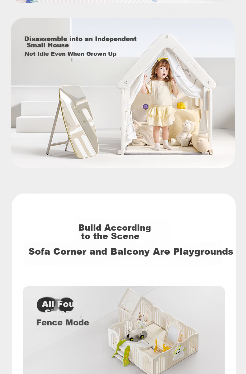 Babycare Children's Crawling Mat Shell White 80*80*2cm with Small House [Not Sold Separately, Accessory] 6