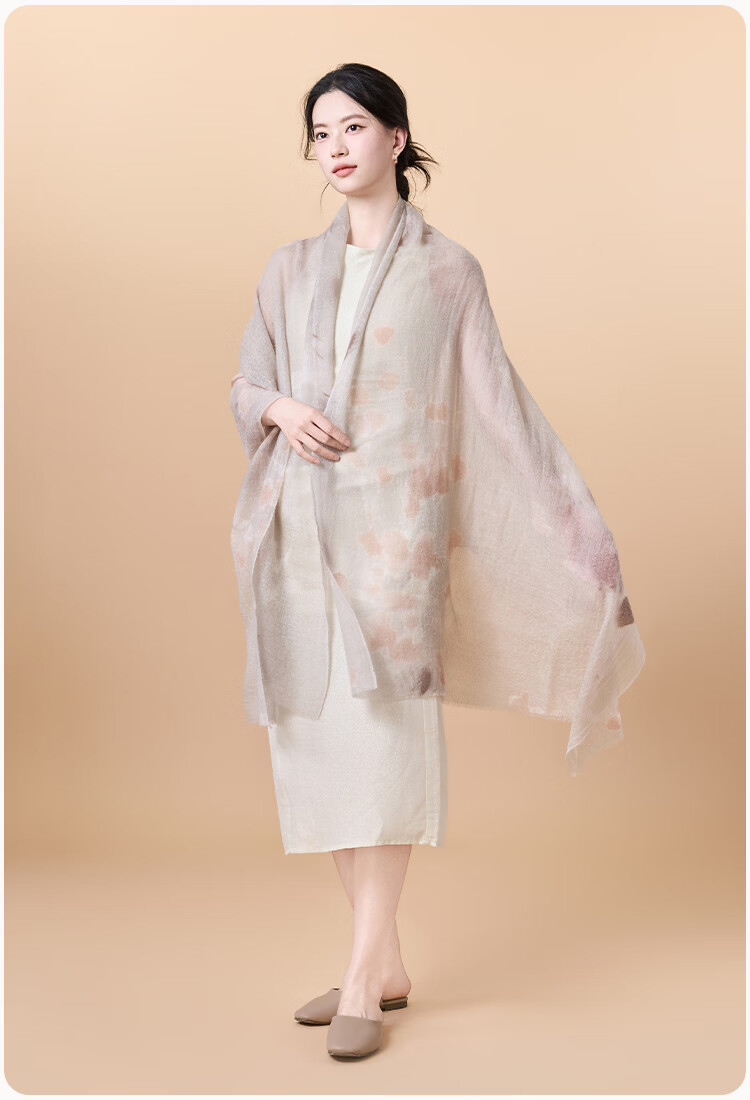 JIUMU 100% Cashmere Fine-Spun Cloud Mist Yarn, Finger Ring Fleece, Large Shawl Scarf, Gift for Teachers And Mothers 13