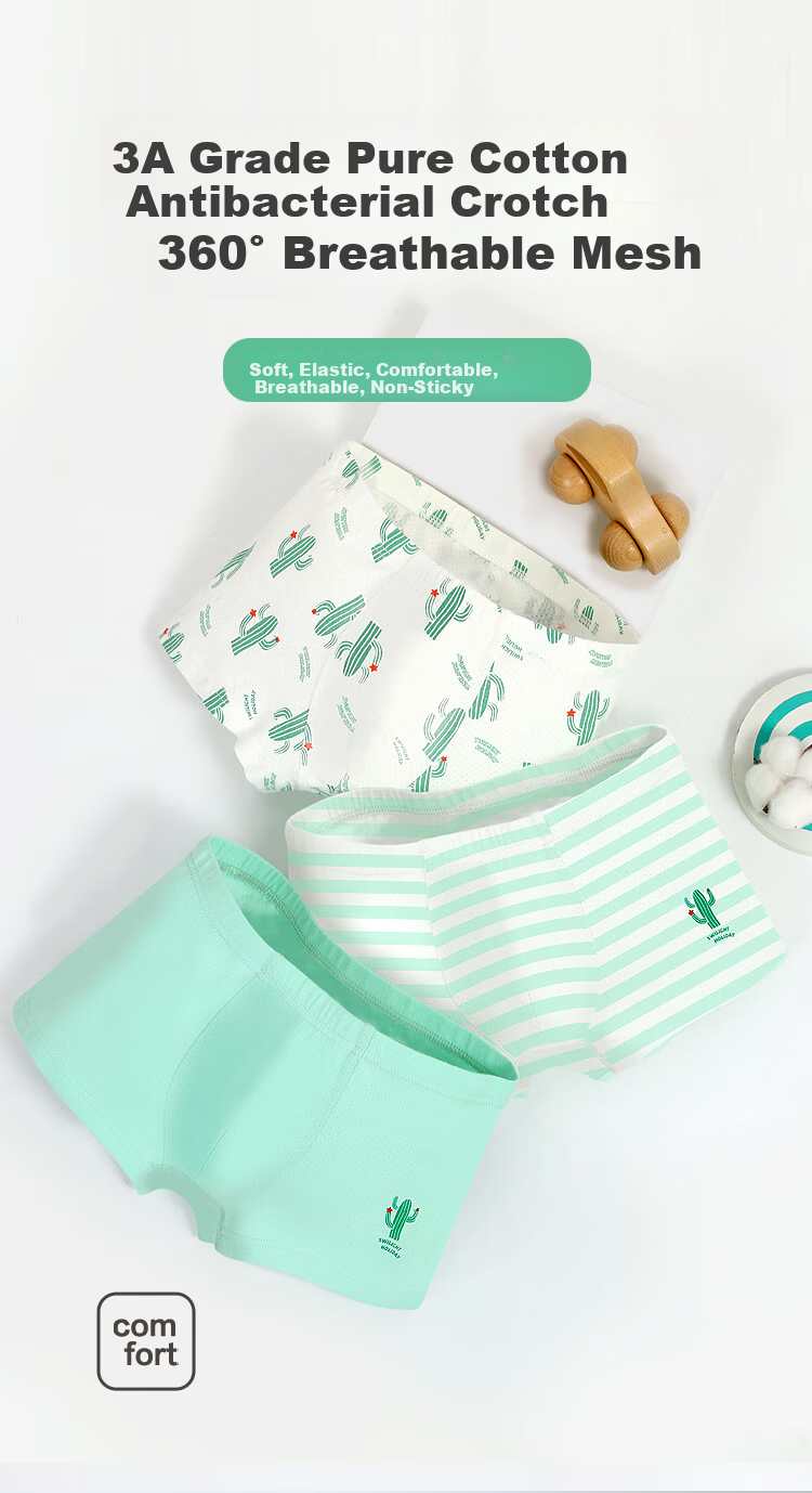 Hodohome Kids Girls 3A Antibacterial Mesh Breathable Cotton Spandex Underwear A-Class Pure Cotton Crotch Cute Shorts 322 140 1