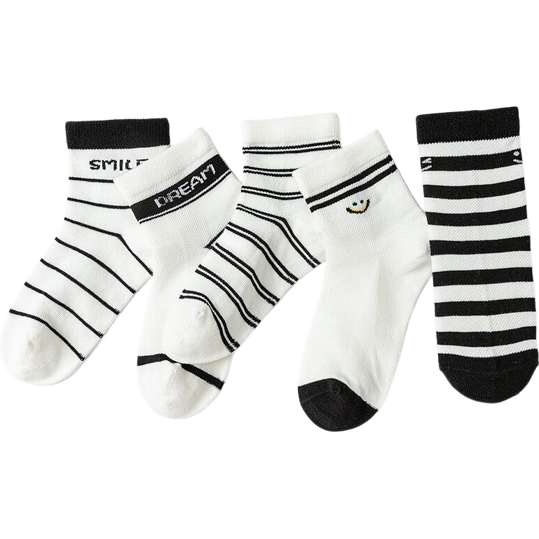 Balabala Boys' Mesh Socks Summer Thin Mid-Calf Comfortable Socks for Toddlers 5 Pairs 209225172101