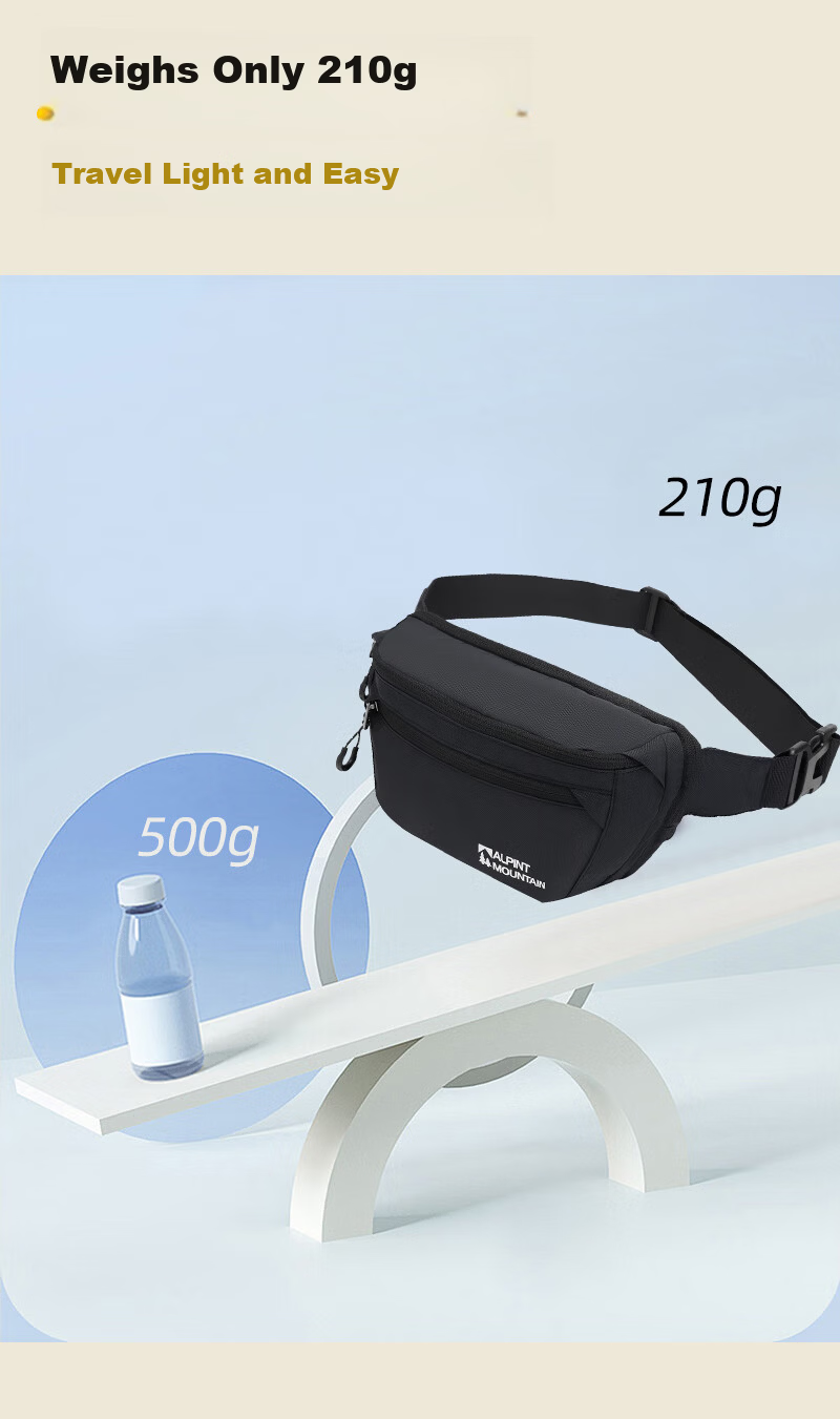 ALPINT MOUNTAIN Elmont Waist Bag Chest Bag Casual Outdoor Crossbody Bag Multifunctional Large Capacity Lightweight Sports Cycling Tactical Bag 8