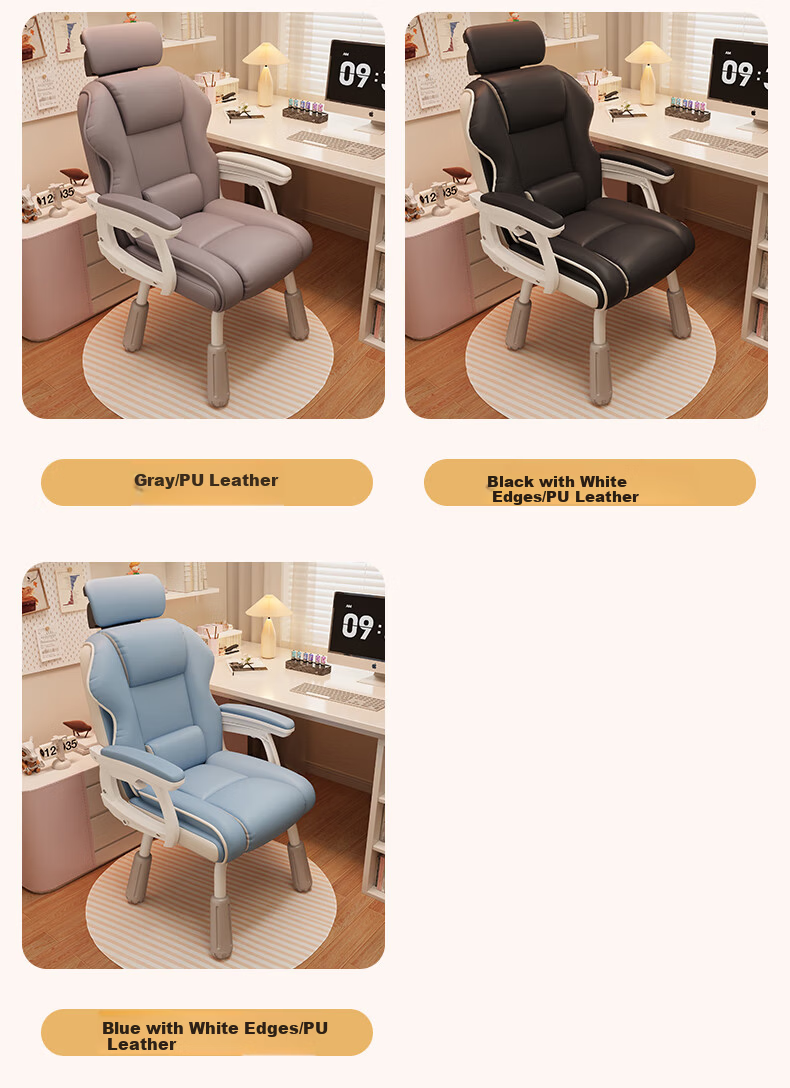 Chibilun Computer Chair Study Chair Bedroom Home Gaming Chair Ergonomic Reclining Backrest Chair Comfortable for Long Sitting 20