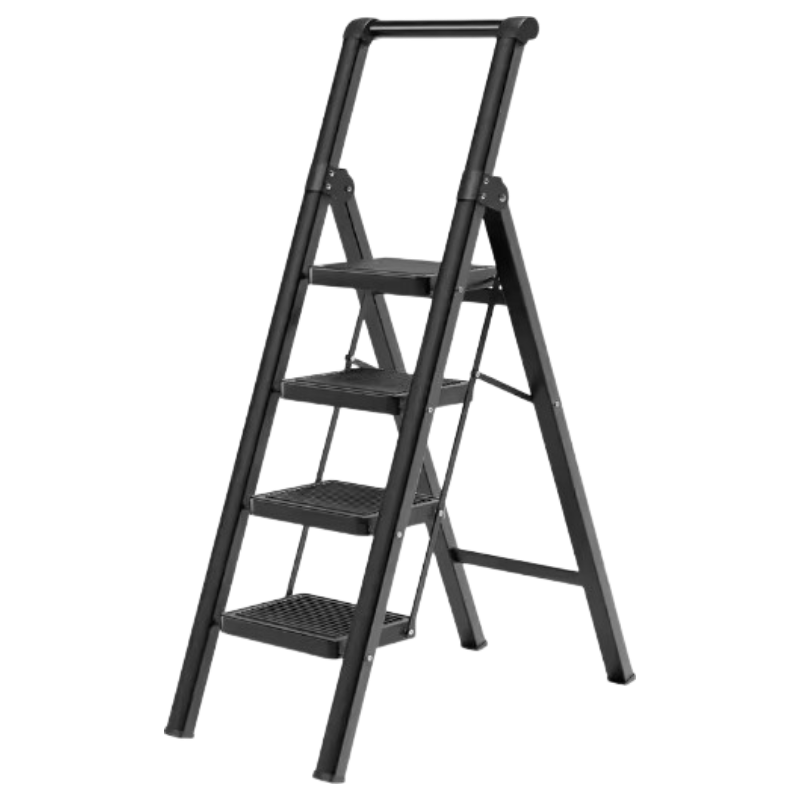 Xiaomoti Household Folding Thickened Carbon Steel A-Frame Ladder Indoor Multifunctional Step Ladder with Handrail Four-Step Ladder