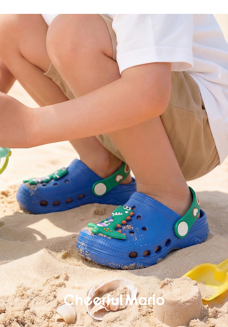 Cheerful Mario Kids Summer Slippers Boys Girls Toddler Cartoon Beach Sandals Non-slip Soft Sole Indoor Closed-toe Baby Clogs 26