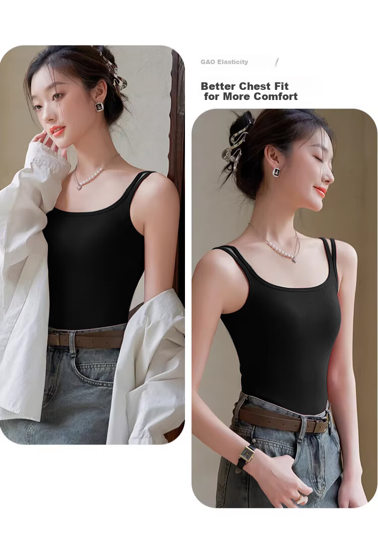 Langsha Women's Camisole Vest 2026 New Spring Summer Backless Ribbed Slim Strap Sleeveless Outerwear Top 6