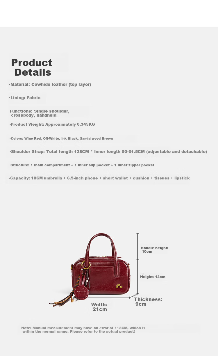 Nalandu [Xiang Hanzhi Same Style] Bowling Sugar Cube Bag Women's Crossbody Handbag Birthday 38 Goddess Festival Gift 9