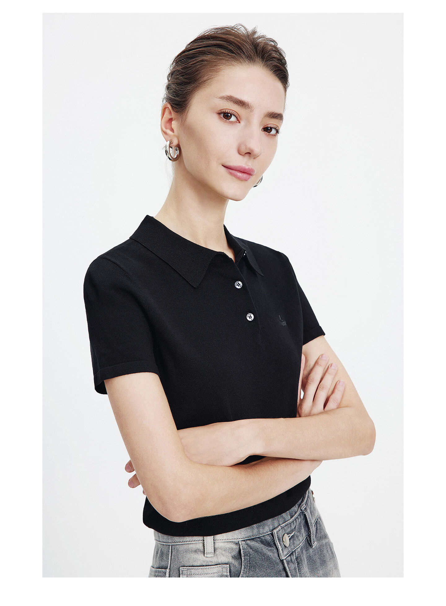 Navigare Slim Fit Small Sailboat Short Sleeve Polo Shirt 26 New Summer Solid Color High Elastic Knit 2325526520 XL 62