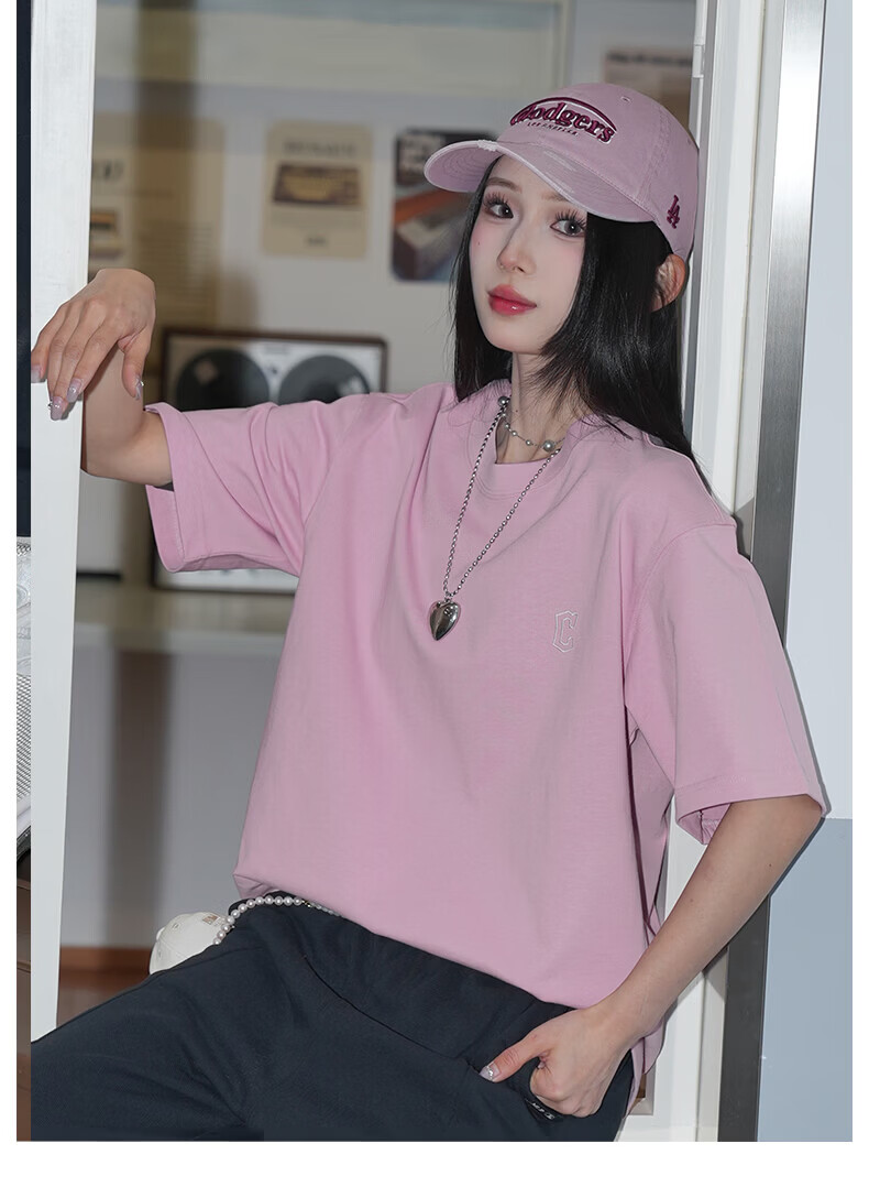 MLB Unisex Short Sleeve Sun Protection T-Shirt Casual Sports Loose Fit 26 New 3ATSB0263-45PKM-L 10