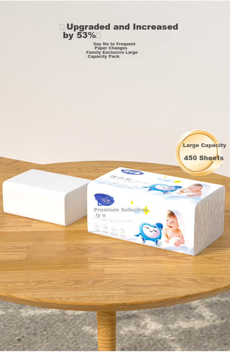 Zeye Lin Baby Large Pack Facial Tissue 450 Sheets 5-Ply 16 Packs Household Baby-Specific Paper Towels Maternity and Infant Use Napkins 6