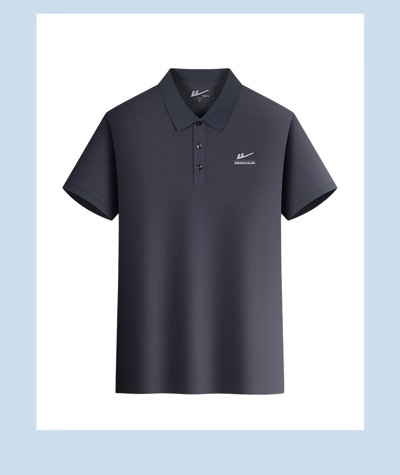 Warrior Men's Polo Shirt Summer Ice Cooling Casual Versatile Short Sleeve T-Shirt Breathable Quick-Dry Loose Fit Dark Gray M 14