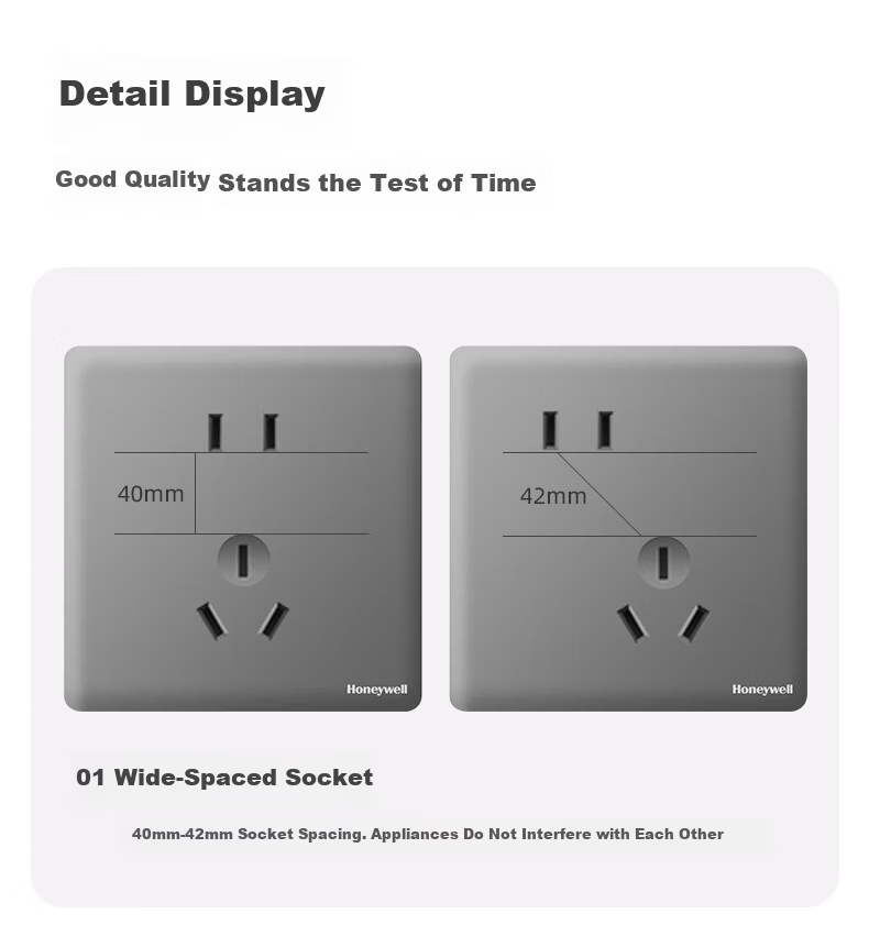 Honeywell Switch Socket Panel Four-Gang Single-Control 86-Type Ultra-Thin Frameless Skin-Friendly Wall Switch A8 Matte Black 9