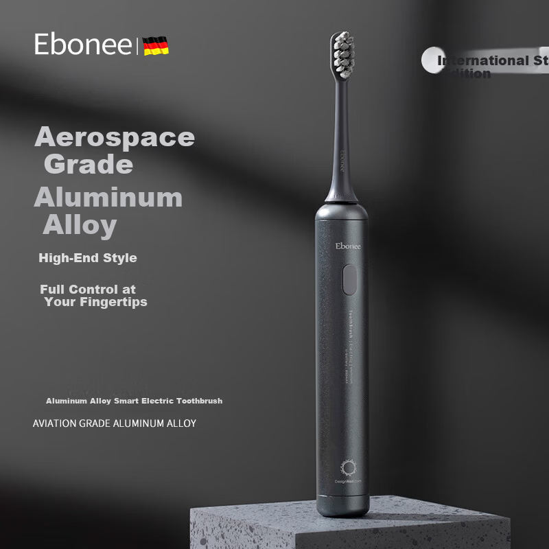 Ebonee High-End Business German Precision Aluminum Alloy Adult Sonic Electric Toothbrush Luxury Men's Powerful Cleaning Gum Care Metal Base Birthday Gift Box Set