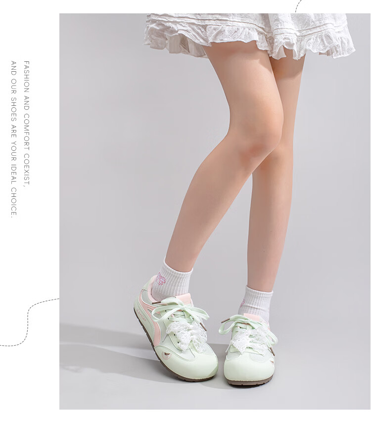 Warrior Women's Training Shoes New Season Sweet Ballet Style Casual Soft Sole Sneakers Light Green/Pink Mesh Model A Size 39 13