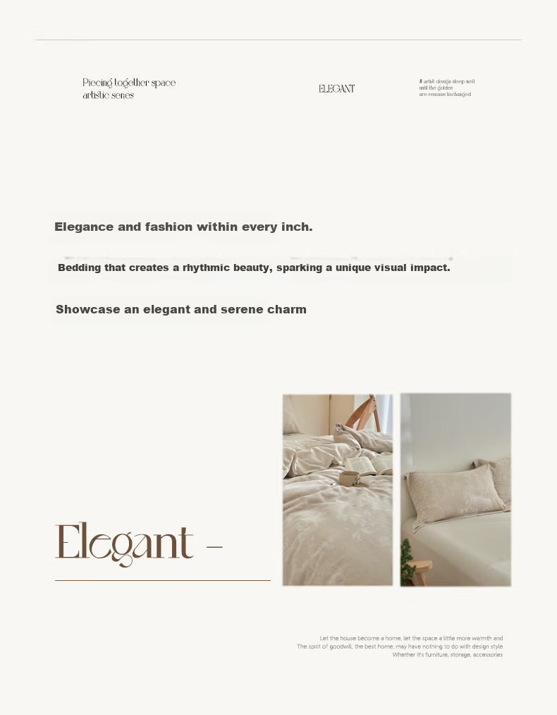 Jiting Tencel Cotton Linen Luxury Jacquard 4-Piece Bedding Set - Elegant Gray, 1.5/1.8m Bed Sheet Style 3
