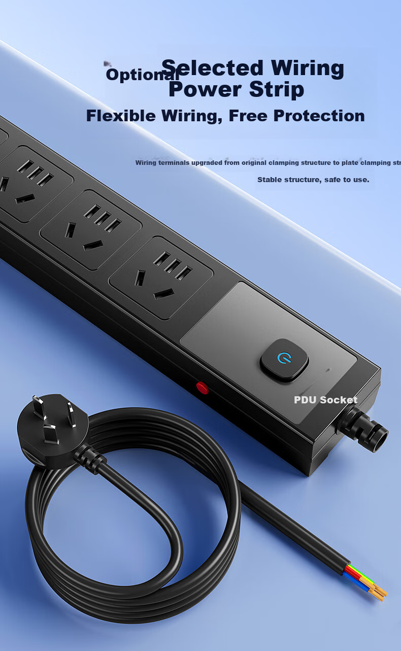 Sushiermo PDU Wireless Gaming Power Strip with Overload and Overpower Protection - 7-Port 2U1C Master Control Switch, Under-Desk Rack-Mounted Self-Wiring Socket 14