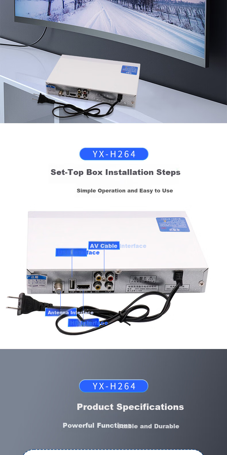 Linlei DTMB Terrestrial Digital TV Antenna HD Signal Receiver Rural Home Satellite Indoor Outdoor Universal Set-Top Box for Elderly 5