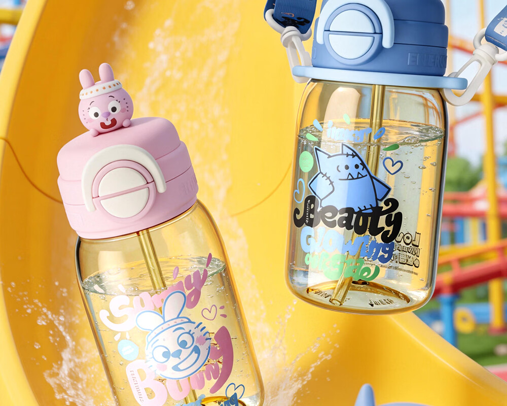 Fuguang Kids PPSU Straw Water Bottle Portable Dual-Use Cartoon Cute High-Temperature Resistant Plastic Cup for Boys and Girls 2