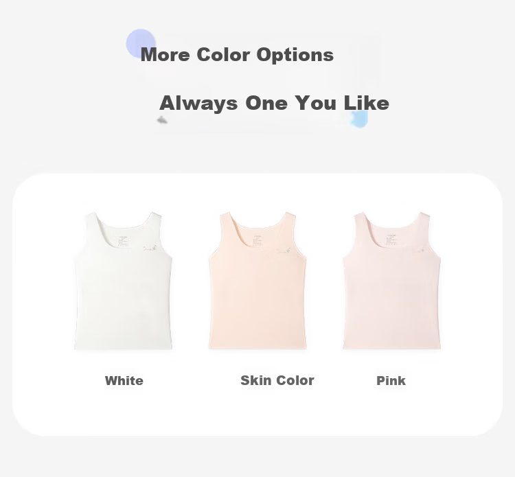 Jiusuiban Children's Vest Girls 120s Jinmo 8-10 Years Development Period Padded Bra School Uniform Anti-Outline Base Underwear 11