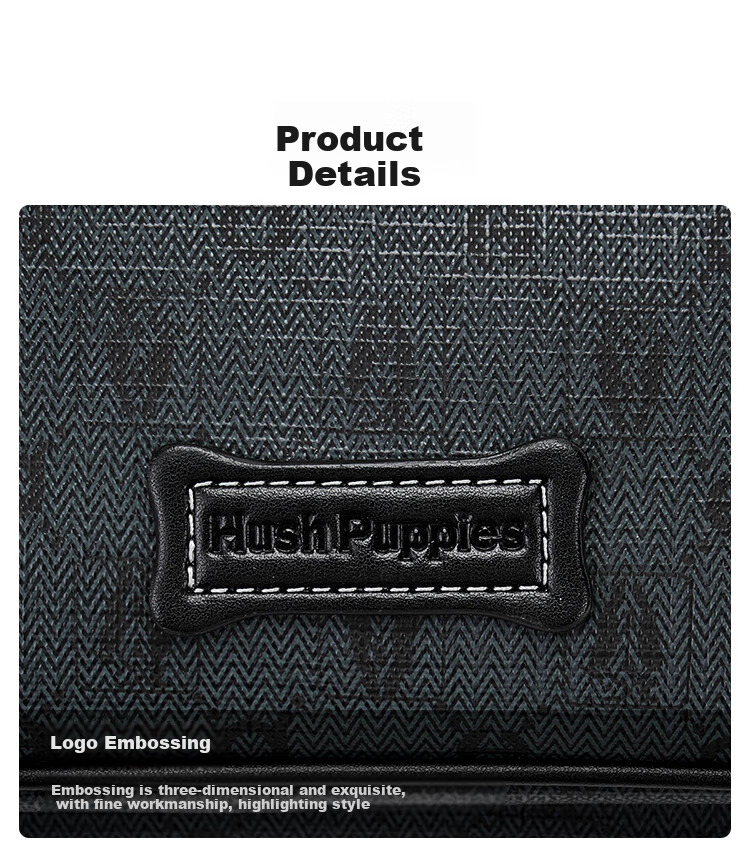 Hush Puppies Men's 2025 New Large Capacity Casual Crossbody Shoulder Bag 6