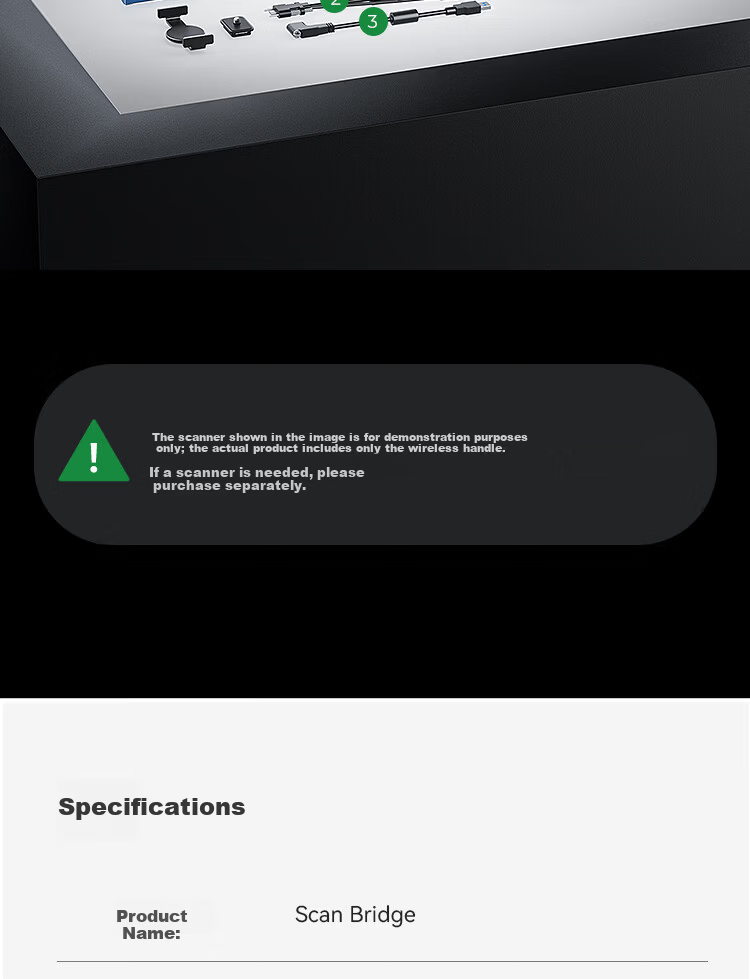 Creality 3D Wireless Scanner Handle with Rechargeable Battery Pack, Wireless Projection, Instant Scanning, Lightweight and Portable, Compatible with Raptor Series and Sermoon S1 13