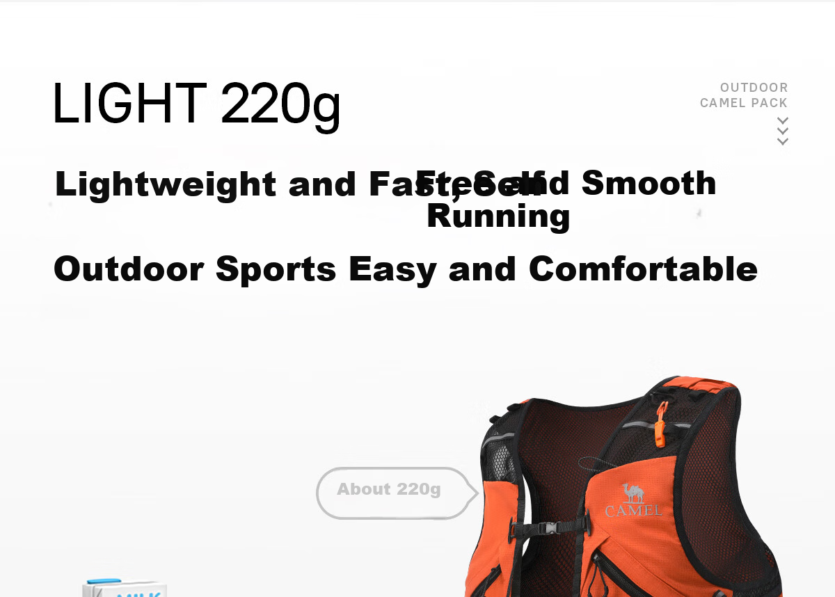 CAMEL Off-Road Running Backpack Sports Double Shoulder Marathon Vest Outdoor Professional Hiking Mountaineering Hydration Backpack 3037 8