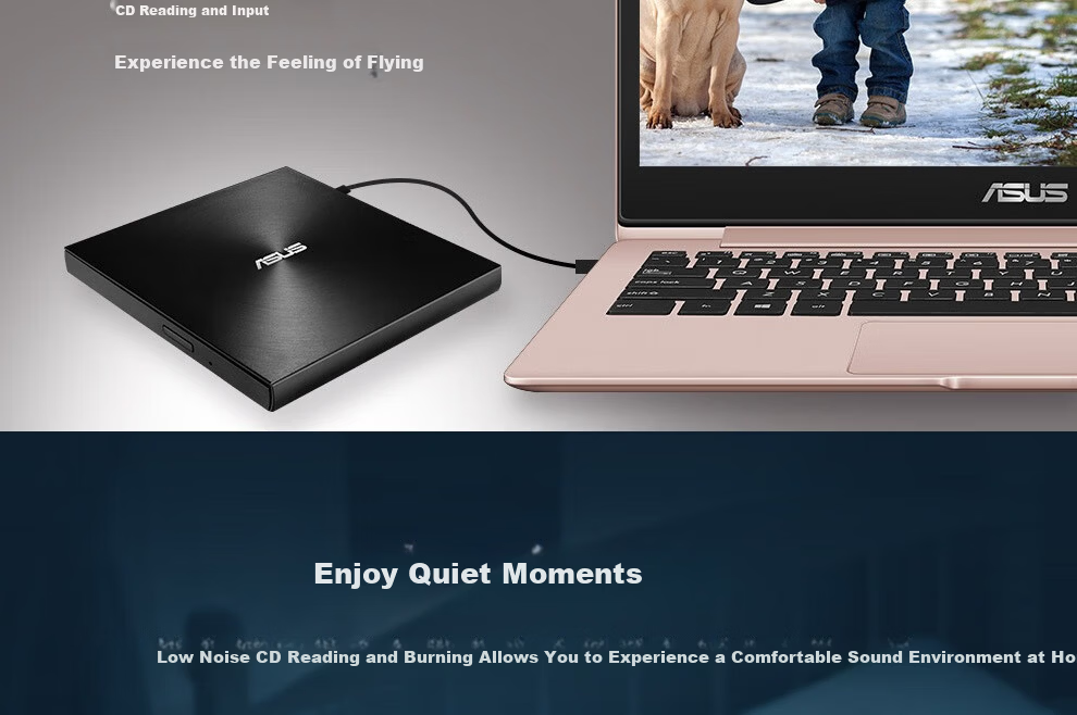 ASUS 8X USB 2.0 External DVD Writer Portable Optical Drive Black (Compatible with Apple System/SDRW-08U7C-U) 5