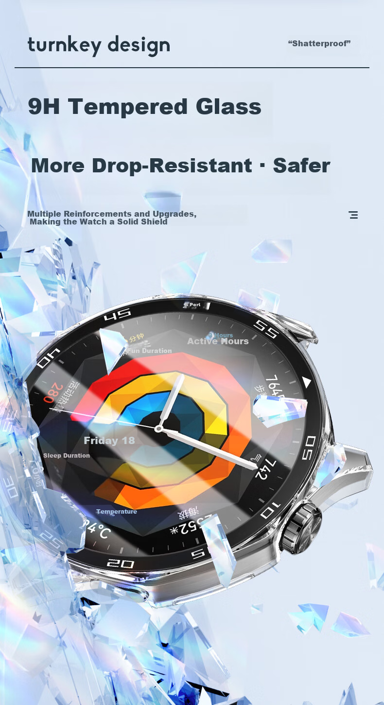 Binghong Compatible with Huawei GT5 Protective Case, Integrated Screen Protector for Huawei Watch GT5, Shockproof, Scratch-Resistant, Wear-Resistant, Full Coverage TPU - Silver 41mm 4