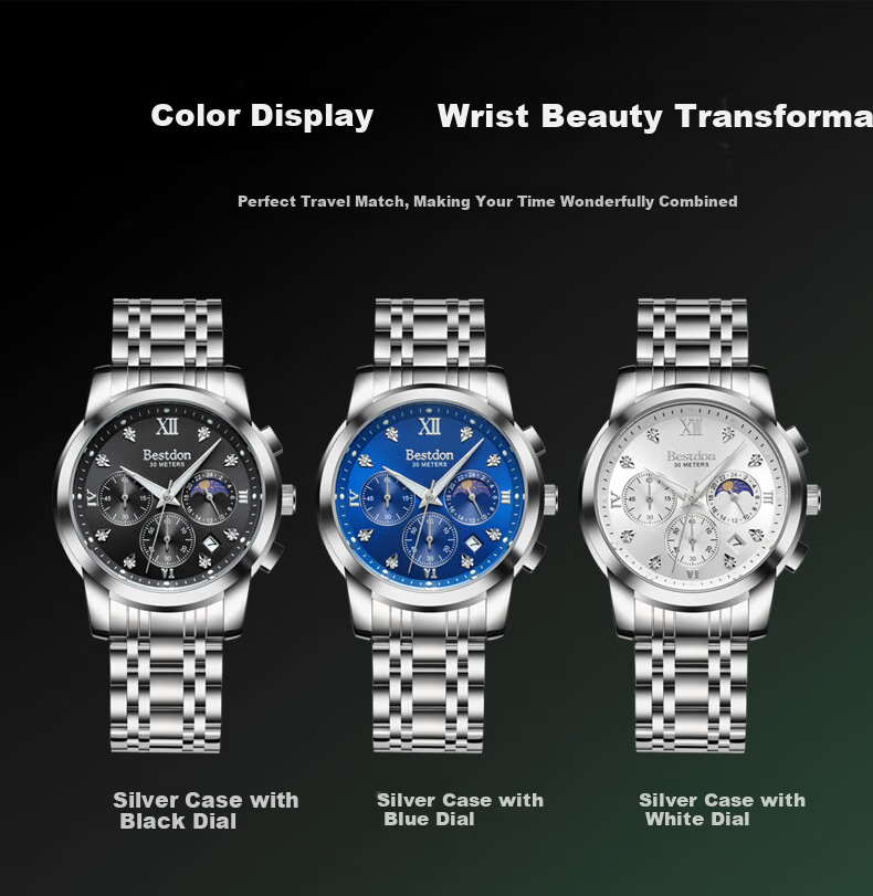 Bestdon Men's Quartz Waterproof Luminous Fashion Wristwatch Gift Box Men's Gift 8