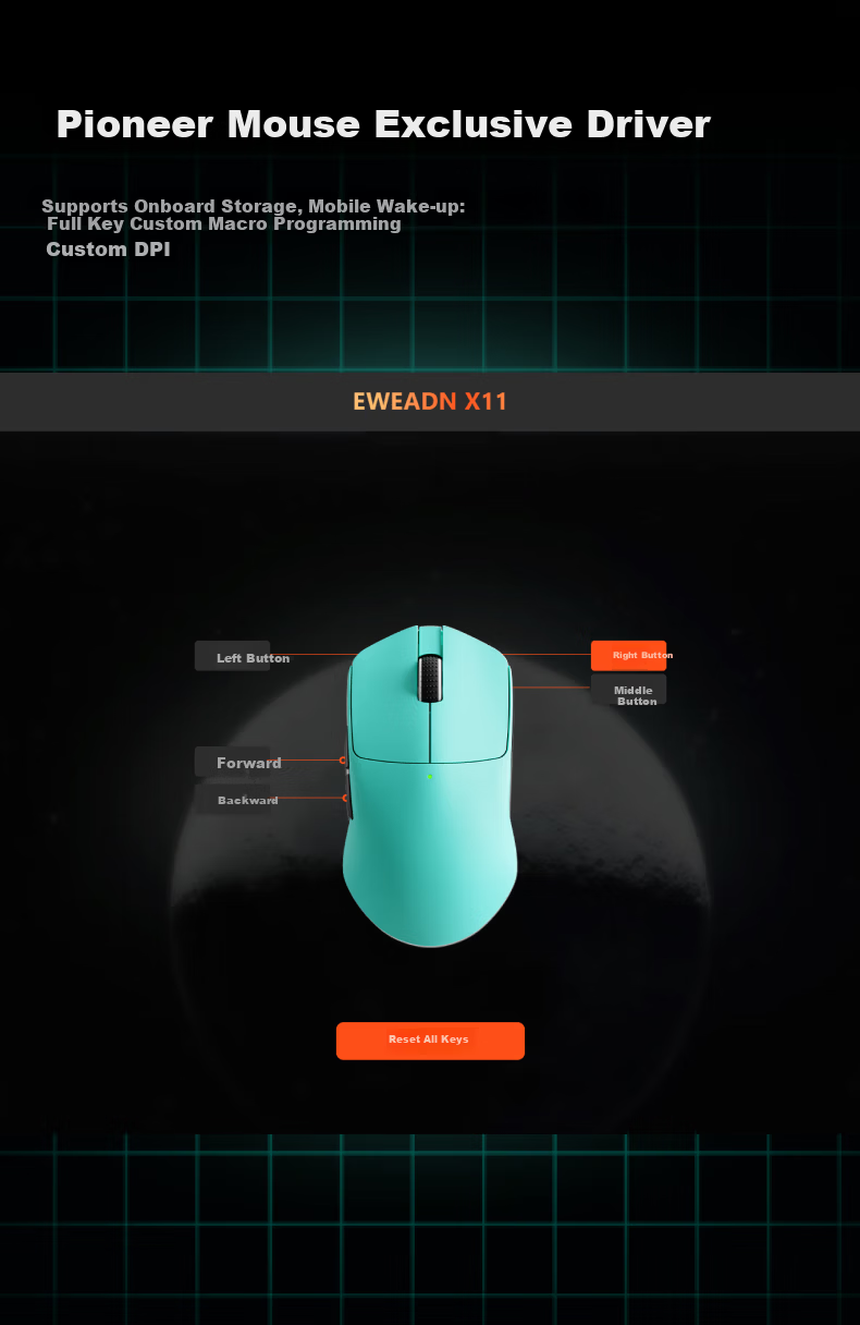 EWEADN X11PRO Wireless Bluetooth Tri-Mode Lightweight Gaming Mouse for Laptop and Desktop Office Use 8