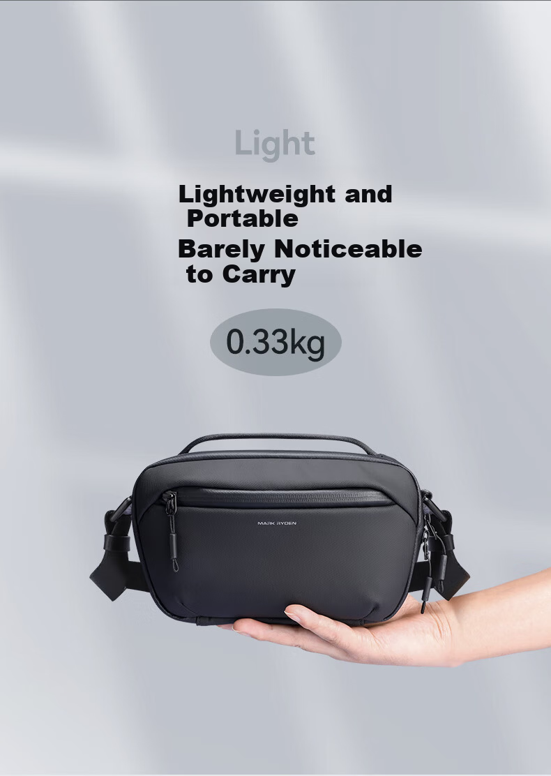 MARK RYDEN Men's Crossbody Bag Chest Bag Waist Bag Multifunctional Detachable Shoulder Strap Cycling Travel Backpack Large Capacity Shoulder Bag 10