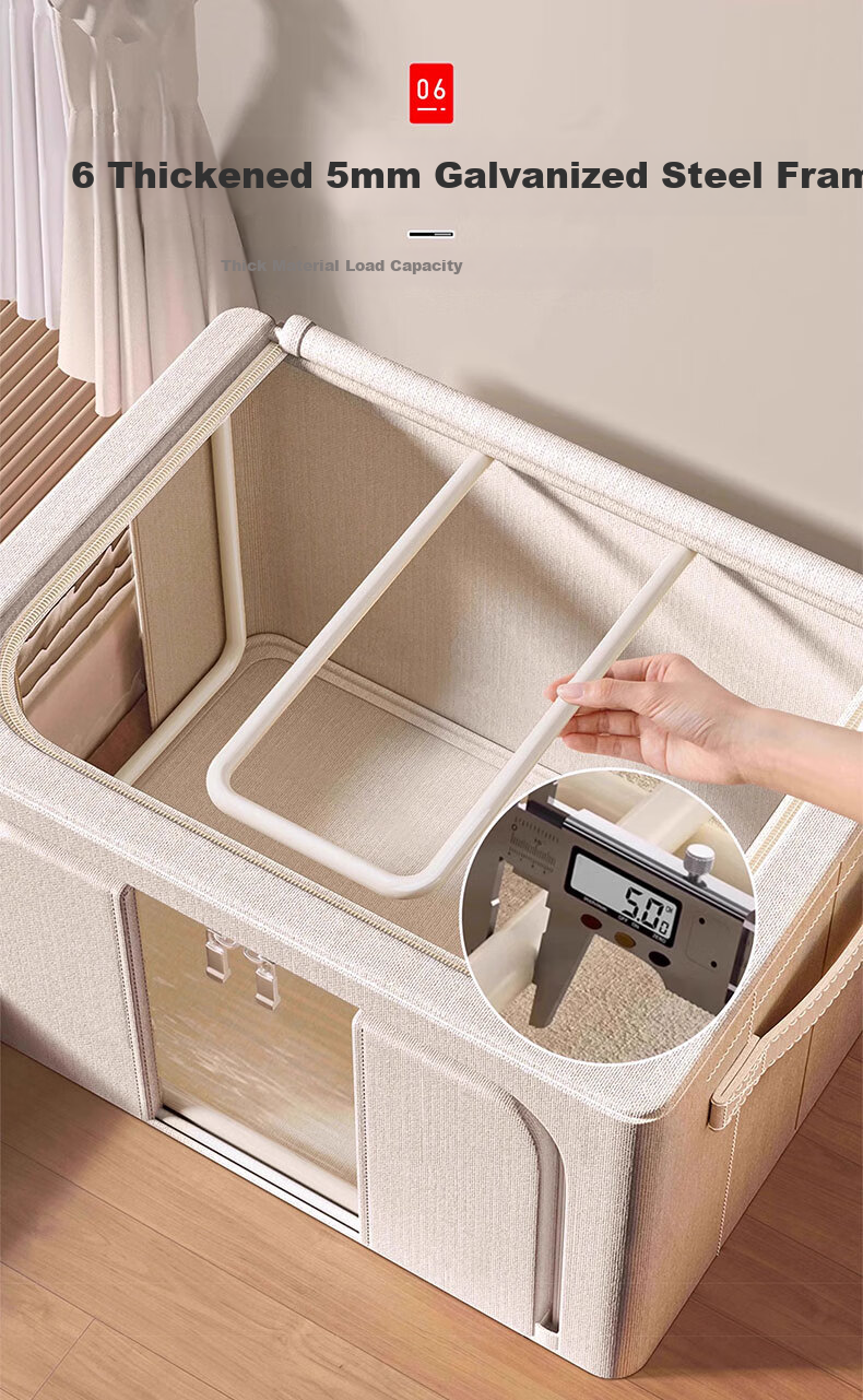 Zhifan Japanese Tianshan Cotton Linen Storage Box Clothes Storage Bin Wardrobe Quilt Organizer Household Foldable Storage Box 11