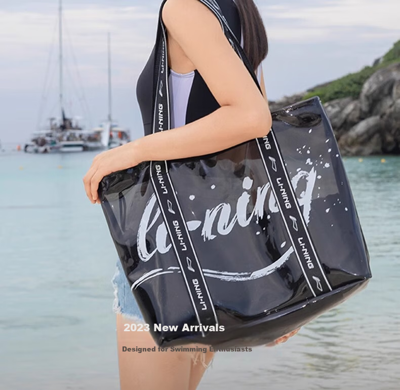 LI-NING Women's Waterproof Swim Bag Dry and Wet Separation Professional Storage Swimming Training Outdoor Shoulder Bag 725-White 2