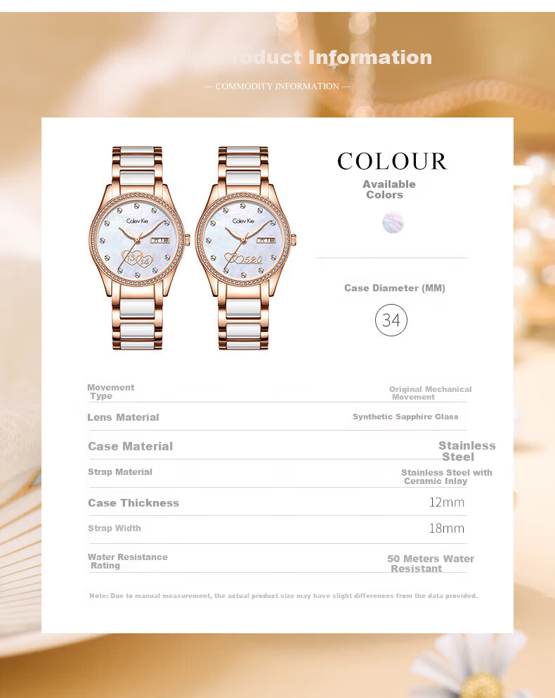 Colevkie Women's Mechanical Watch New Luxury Brand Top Ten Boutique High-End Birthday Gift for Women 13