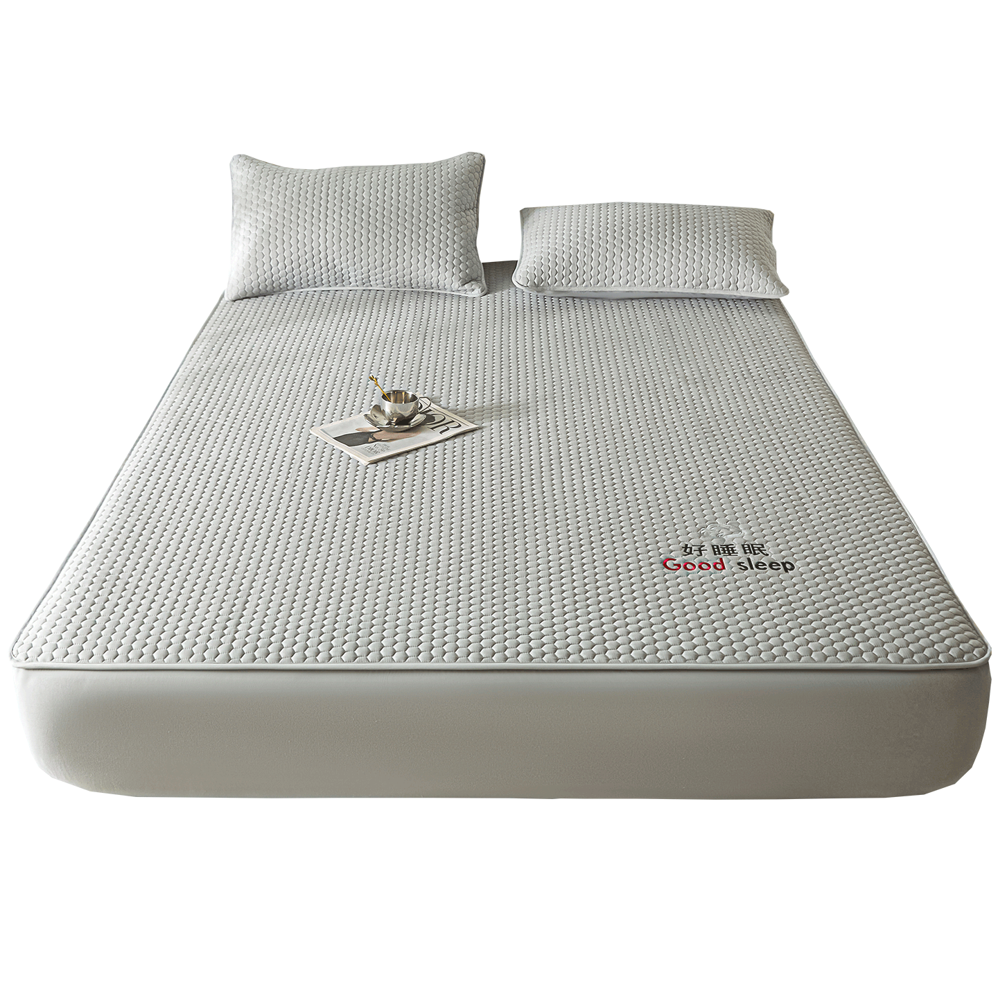 Hodo Class A Cotton Fitted Sheet 1.8x2m Full Coverage Bed Sheet Mattress Protector Misty Gray