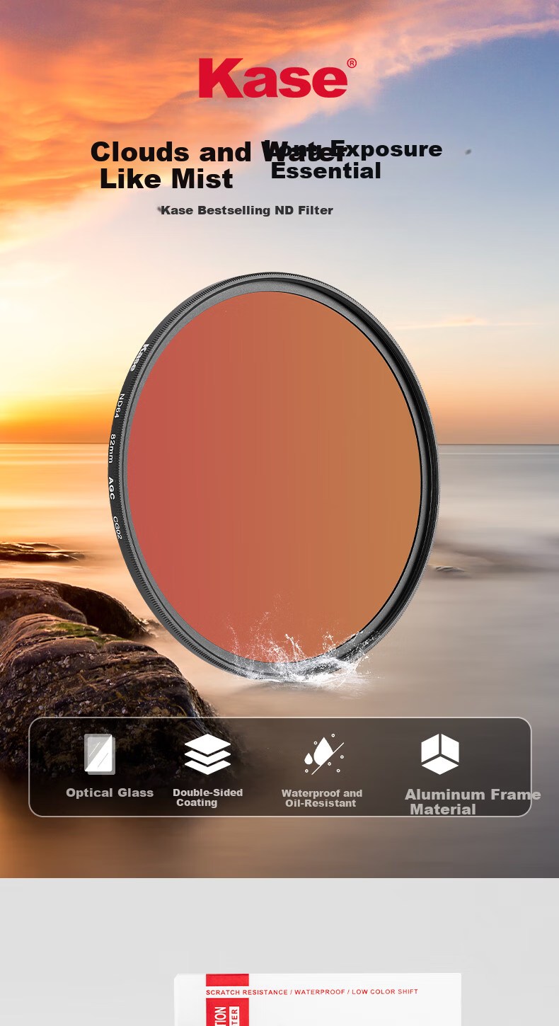 Kase ND Filter 40.5mm ND8 Neutral Density Slow Shutter Photography Filter Landscape Photography ND Filter Long Exposure Filter 2