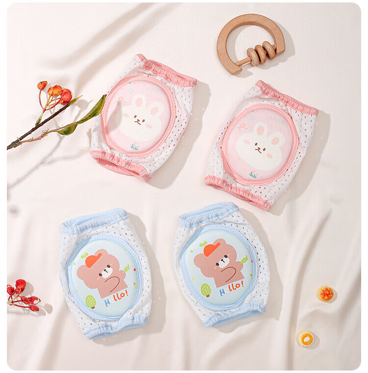Aibao Baby Knee Pads Summer Ice Silk Crawling Knee Elbow Pads Toddler Walking Anti-Collision Cute Bunny S359 12