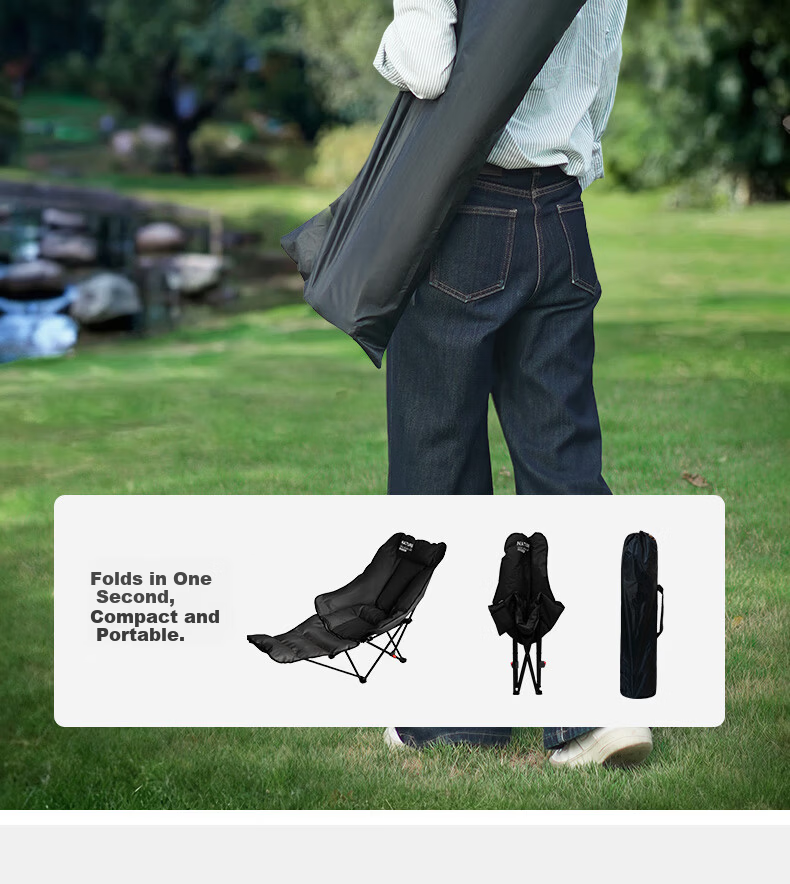 Gosoo Folding Recliner Chair Nap Chair Outdoor Folding Chair Padded Camping Chair Office Rest Chair Folding Bed 12