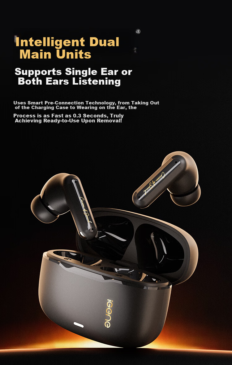 IGene 4-Mic Noise Cancelling All-in-One 6.0 Bluetooth In-Ear Active Noise Cancelling Wireless Music Gaming Earphones Long Battery Life Compatible with Huawei Apple Xiaomi Oppo OnePlus Vivo 20