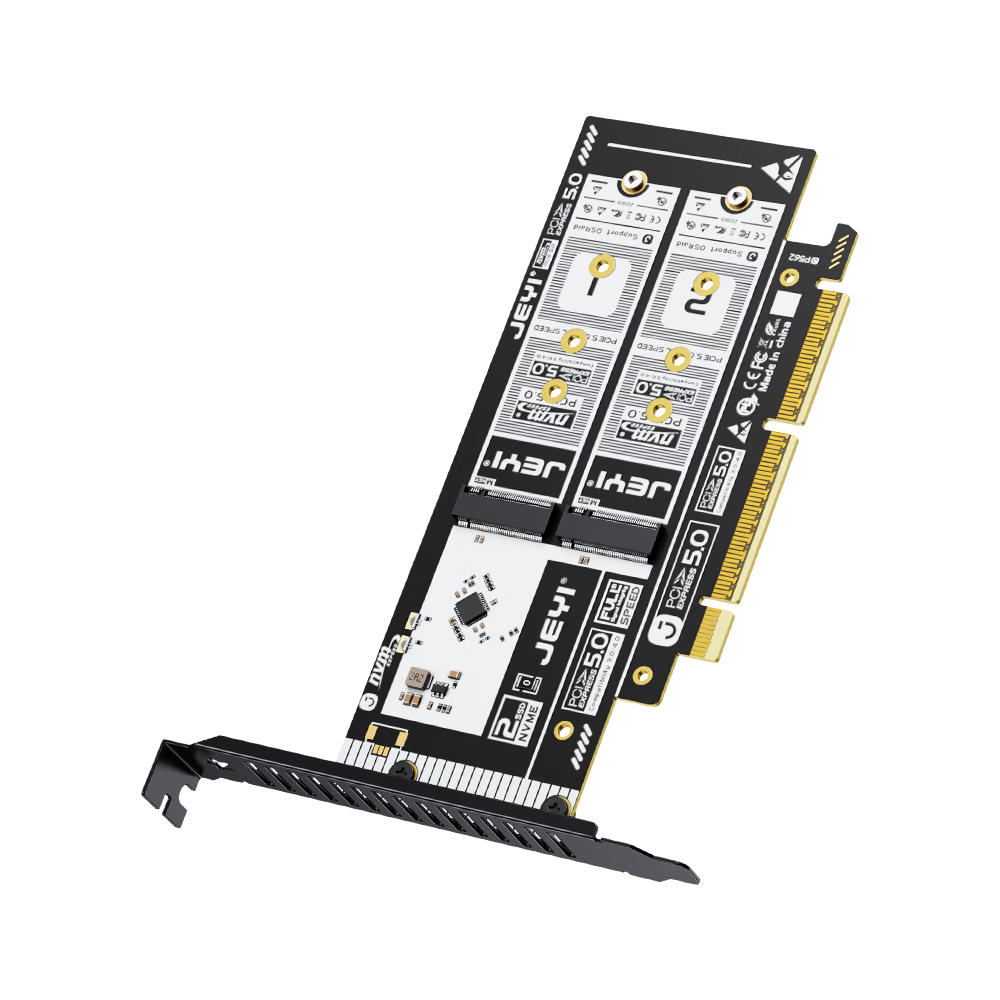 JEYI PCIe to M.2 Adapter Card, PCIe 5.0 X8 Full Speed 256Gbps, Downward Compatible with 4.0/3.0/2.0, M.2 Expansion Card, SSD Solid State Drive Expansion Card