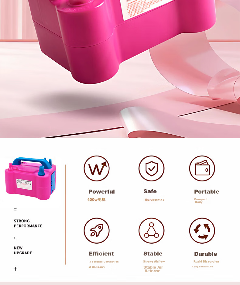 Bingyou Electric Balloon Inflator Pump Air Compressor Automatic Balloon Pump Inflating Machine 2