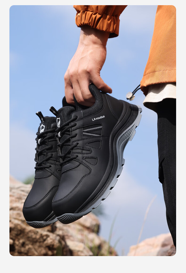 BlueOwl Shield Men's Summer Breathable Lightweight Soft Sole Anti-Slip Wear-Resistant Anti-Smash Anti-Puncture Work Shoes D296 Size 44 4