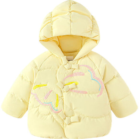 BALABALA Kids Down Jacket Girls 2025 New Red Lunar New Year Outfit Baby Warm Spring Traditional Style Coat