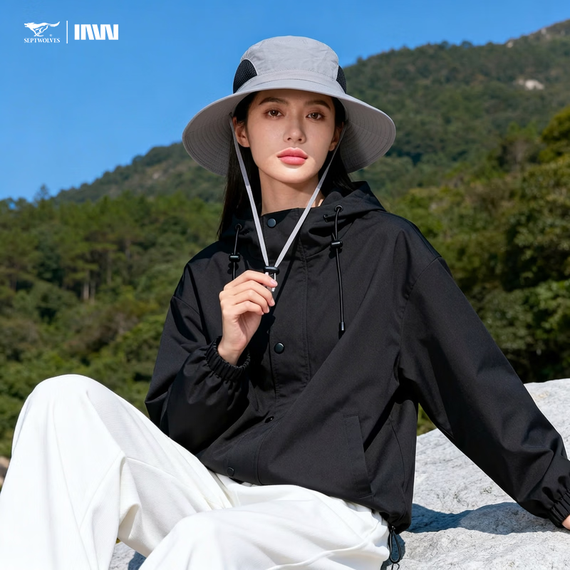 Seven Wolves Men's Summer Sun Protection Breathable Bucket Hat UV Protection Women's Fishing Hiking Cap