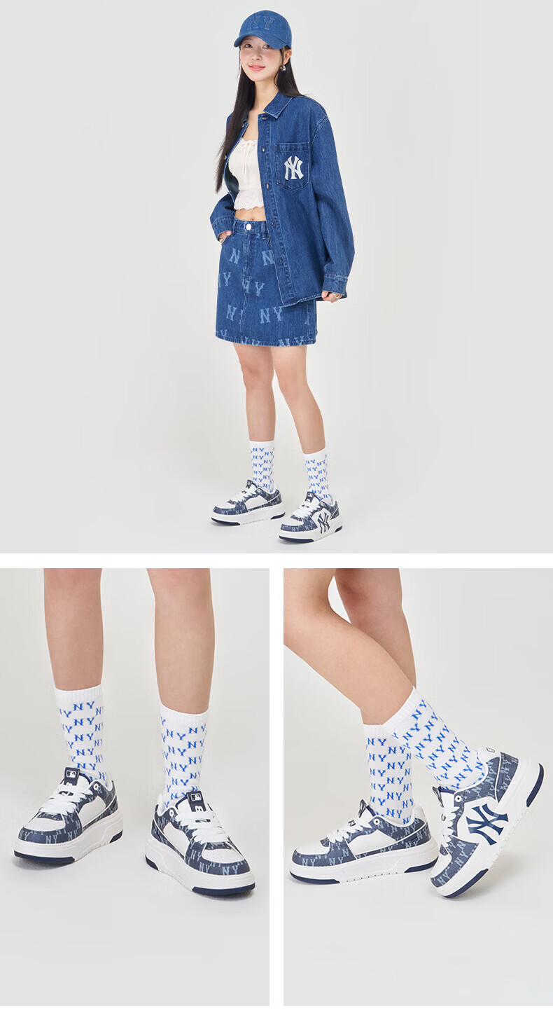 MLB Unisex Vintage Denim Style Senior Shoes New Year Valentine's Day Gift 3ASXCLD4N-50NYS-245 13
